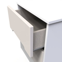 Turin 2 Drawer Bedside Cabinet In Kashmir Gloss & White (Ready Assembled) - thumbnail 5