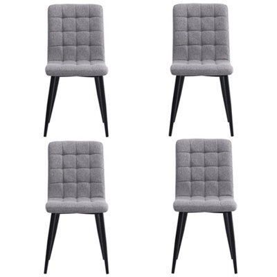 Thehotsale 4Pcs Tufted Modern Armless Dining Chairs With Metal Legs - image 1
