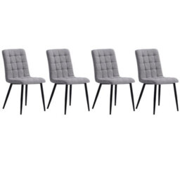 Thehotsale 4Pcs Tufted Modern Armless Dining Chairs With Metal Legs - thumbnail 5