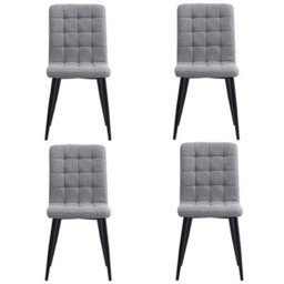 Thehotsale 4Pcs Tufted Modern Armless Dining Chairs With Metal Legs - thumbnail 1