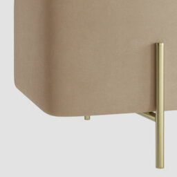 LPD Lola Beige Velvet Storage Ottoman - Cushioned Seat With Brushed Gold Legs - thumbnail 5