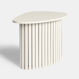 Ohs Madison Ribbed Side Table Corner Bedroom Living Room - Cream - thumbnail 3