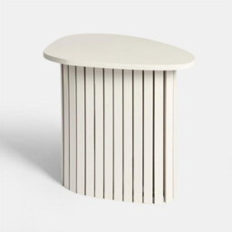 Ohs Madison Ribbed Side Table Corner Bedroom Living Room - Cream - thumbnail 5