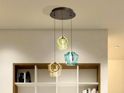 Luminosa Lighting Luminosa Ingrid Cluster Pendant Ceiling 3 Light Multi Colour Led 3000K - Uk Stock - image 1