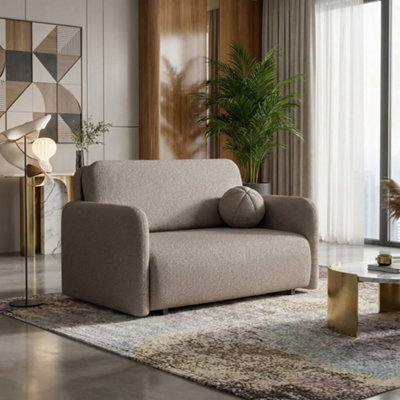 Viva Sun Ii Sofa Bed With Sleeping Function And Bedding Storage Metal Legs Wooden Frame 130X103X85Cm Brown - image 1