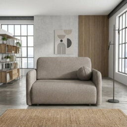 Viva Sun Ii Sofa Bed With Sleeping Function And Bedding Storage Metal Legs Wooden Frame 130X103X85Cm Brown - thumbnail 3
