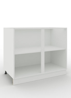 Jd Greta Adjustable Legs Kitchen Base Unit 1000mm Storage Cabinet - White Matt (No Doors) - image 1