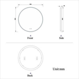 Probaty Bathrooms 800mm Round 3 Colors Led Mirror With Bluetooth,anti-Fog Touch Sensor Backlit Illuminated Wall Mirror - thumbnail 7
