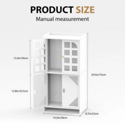 White Waterproof Bathroom Cabinet Free Standing Storage Organizer - thumbnail 2