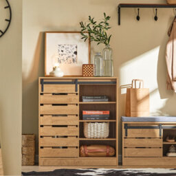 Sobuy Fsb65-N,storage Cabinet Sideboard Cupboard Hallway Shoe Cabinet Wood Veneer,w80Xd35Xh89 - thumbnail 2