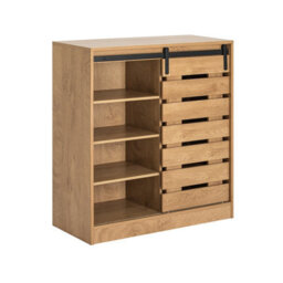 Sobuy Fsb65-N,storage Cabinet Sideboard Cupboard Hallway Shoe Cabinet Wood Veneer,w80Xd35Xh89 - thumbnail 1