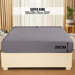 Aspire Homeware Grey Fitted Sheet-(25Cm) Deep Hotel Quality -Breathable Fitted Bed Sheets Super King (L)200Cm X (W)180Cm - thumbnail 7