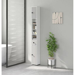 Tall Bathroom Cabinet Narrow Storage Unit Shelving Drawer - thumbnail 4