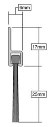Stormguard Door Draught Brush Strip Excluder 838mm Long Metal Silver, Pack Of 2 - thumbnail 2