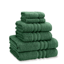 Catherine Lansfield Bathroom Zero Twist 500 Gsm Soft & Absorbent Cotton 6 Piece Towel Set Forest Green