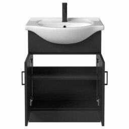 Aveli Black Toilet & Basin Vanity Unit Combination 1150mm - thumbnail 5