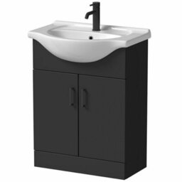 Aveli Black Toilet & Basin Vanity Unit Combination 1150mm - thumbnail 4