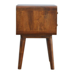 Matteo Solid Wood 2-Drawer Curved Bedside Chest - Dark Brown - thumbnail 8