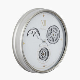 Pacific Lifestyle White And Silver Metal Working Cog Wall Clock - thumbnail 3
