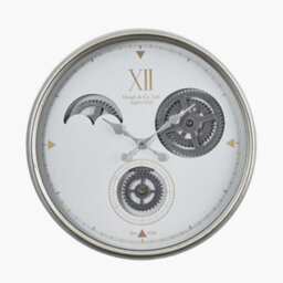 Pacific Lifestyle White And Silver Metal Working Cog Wall Clock - thumbnail 2