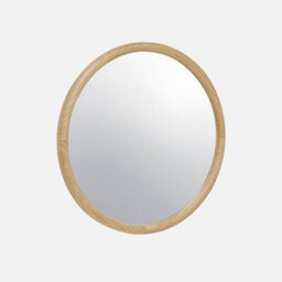 60Cm Round Pine Wooden Mirror Natural - Sweeek - thumbnail 1