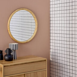 60Cm Round Pine Wooden Mirror Natural - Sweeek - thumbnail 2