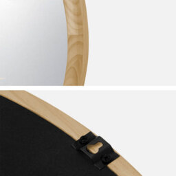 60Cm Round Pine Wooden Mirror Natural - Sweeek - thumbnail 5