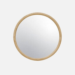 60Cm Round Pine Wooden Mirror Natural - Sweeek - thumbnail 4