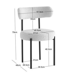 Nordlys Set Of 2 Metal And Ribbed Beige Velvet Dining Chairs Modern Design Style Dining Room - thumbnail 6