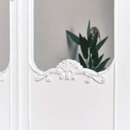 Melody Maison Antique White Mirrored Wardrobe - Pays Blanc Range - thumbnail 4