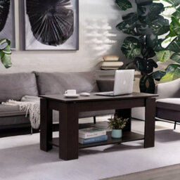 Rafaelo Mobilia Industrial Walnut Lift Top Coffee Table With Hidden Storage - thumbnail 2