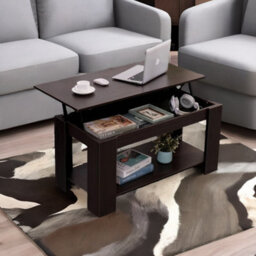 Rafaelo Mobilia Industrial Walnut Lift Top Coffee Table With Hidden Storage