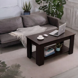 Rafaelo Mobilia Industrial Walnut Lift Top Coffee Table With Hidden Storage - thumbnail 4