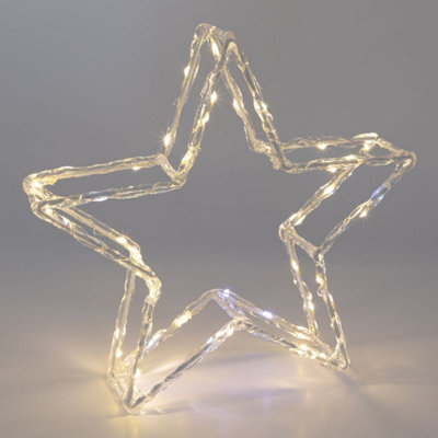 The Christmas Workshop Acrylic Led Christmas Star Light - Mixed Led Christmas Decorations - 6 Hour Timer - Battery Operated - image 1