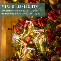 The Christmas Workshop Acrylic Led Christmas Star Light - Mixed Led Christmas Decorations - 6 Hour Timer - Battery Operated - thumbnail 4