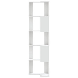 Berkfield Corner Bookcase 5-Tier White 50X50X179 Cm Engineered Wood - thumbnail 4