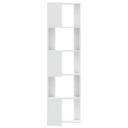Berkfield Corner Bookcase 5-Tier White 50X50X179 Cm Engineered Wood - thumbnail 5