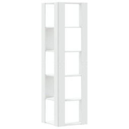 Berkfield Corner Bookcase 5-Tier White 50X50X179 Cm Engineered Wood - thumbnail 6
