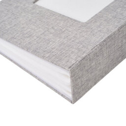 Living And Home 300 Pocket Photo Album Grey Linen Hardcover Window Design Memory Storage Book - thumbnail 6