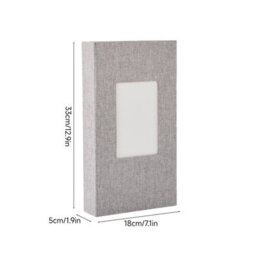 Living And Home 300 Pocket Photo Album Grey Linen Hardcover Window Design Memory Storage Book - thumbnail 8