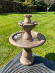 All Pond Solutions Antique Stone Effect Classic Grey 3 Tier Fountain Water Feature - thumbnail 2