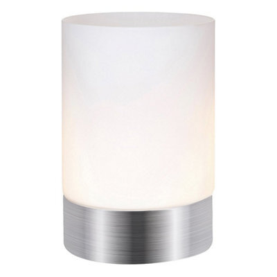 Happy Homewares Contemporary Small Brushed Silver Touch Dimmable Table Lamp - image 1