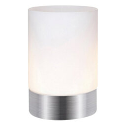 Happy Homewares Contemporary Small Brushed Silver Touch Dimmable Table Lamp