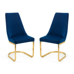 Oakham Westbridge Elegant Blue Cantilever Dining Chairs - Set Of 2 - thumbnail 1