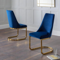Oakham Westbridge Elegant Blue Cantilever Dining Chairs - Set Of 2 - thumbnail 5