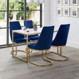 Oakham Westbridge Elegant Blue Cantilever Dining Chairs - Set Of 2 - thumbnail 6
