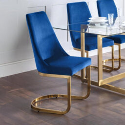 Oakham Westbridge Elegant Blue Cantilever Dining Chairs - Set Of 2 - thumbnail 4