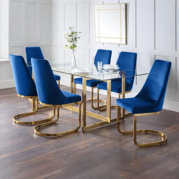 Oakham Westbridge Elegant Blue Cantilever Dining Chairs - Set Of 2 - thumbnail 7