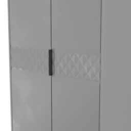 Anzio Ready Assembled Modern Matt Dusk Grey Tall Double Wardrobe (H)1956mm (W)766mm (D)530mm - thumbnail 4