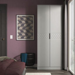 Anzio Ready Assembled Modern Matt Dusk Grey Tall Double Wardrobe (H)1956mm (W)766mm (D)530mm - thumbnail 1